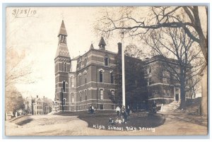 c1910's High School Building Beverly Massachusetts MA RPPC Photo Postcard