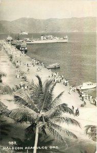 Postcard RPPC Mexico Malecon Acapulco Birdseye 23-6317