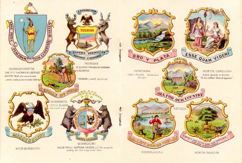 Booklet - Seals & Coats of Arms of US States. Chase & Sanborn © 1902 (4.75 ...