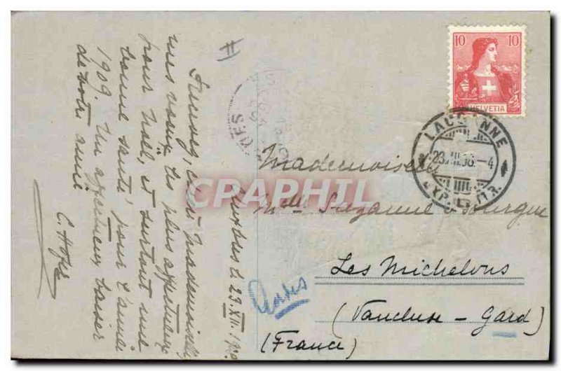 Old Postcard Snowman Christmas snow