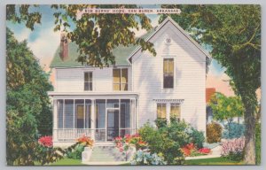 Linen~Front View Of Bob Burns' Home~Van Buren Arkansas~Vintage Postcard