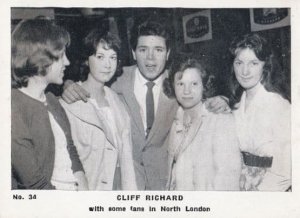 Cliff Richard With North London Fans Rare Vintage Cigarette Photo Trading Card