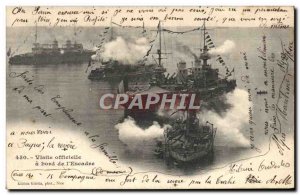 Old Postcard Boat War Official visit aboard the & # 39escadre