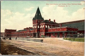 NY Central and Hudson River Railroad Depot Rochester NY Vintage Postcard R33