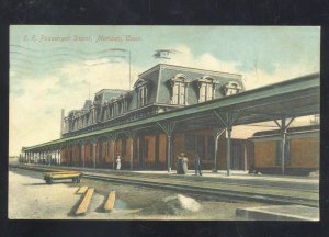 MERIDIAN CONNECTICUT CT. RAILROAD DEPOT TRAIN STATION VINTGAE POSTCARD 1910