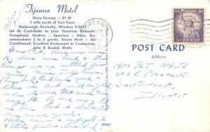 Muldraugh Kentucky Tijuana Motel Dixie Hi-Way Chrome Postmarked 1961