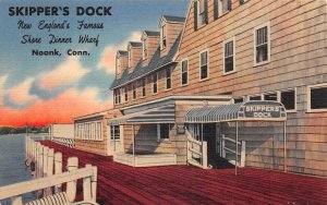 Noank Connecticut Skipper's Dock Restaurant Vintage Postcard AA65757