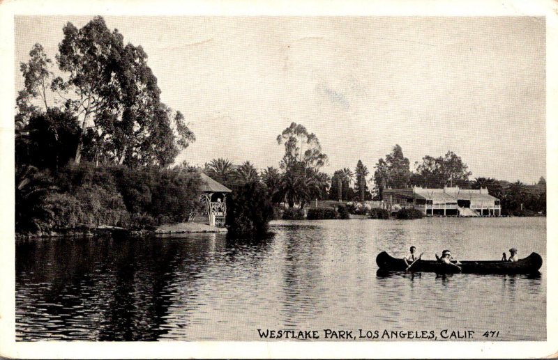 California Los Angeles Westlake Park Canoeing 1924