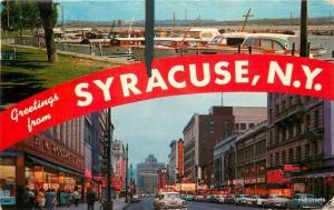 1950s South Salina Street Syracuse New York split view night neon 7121