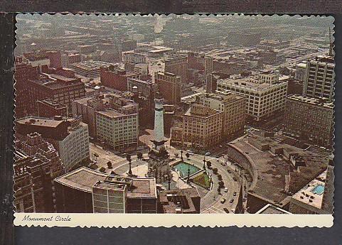 Monument Circle Indianapolis IN Postcard BIN 