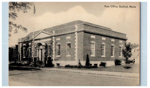 c1940's Post Office Building Sanford Maine ME Vintage Unposted Postcard