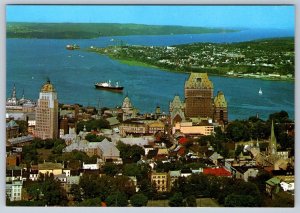 Levis, Island Of Orleans, Quebec City, Chrome Aerial View Postcard #1