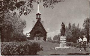 Evangeline's Memorial Church and Statue Grand Pre Nova Scotia Vtg Postcard O16