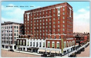 SIOUX CITY, Iowa  IA   Roadside WARRIOR HOTEL ca 1940s Linen  Postcard