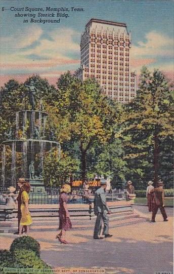 Court Square Showing Sterick Building In Background Memphis Tennessee