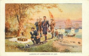 Artist impression Exposition 1907 Jamestown Virginia Postcard Landing 20-7972
