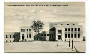 Osawatomie Municipal Water Light Plant Kansas postcard