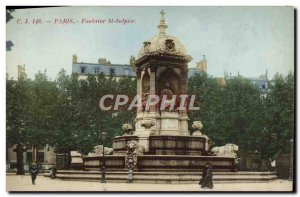 Old Postcard Paris Fountain St Sulpice