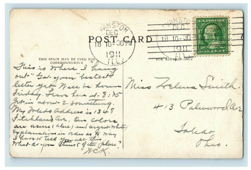 c. 1910 Northwestern University Phi Delta Theta House Evanston, IL. Postcard P15