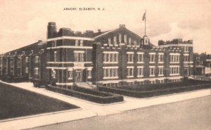 Vintage Postcard Armory Building Historical Landmark Elizabeth New Jersey NJ