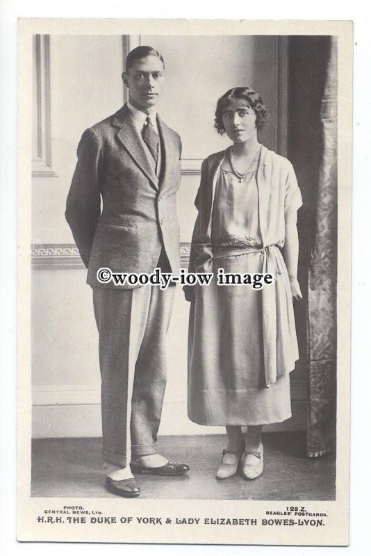 r2028 - Duke of York & Elizabeth Bowes-Lyon ( became KGVI & QE ) - postcard