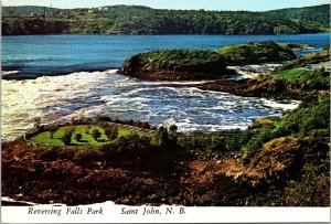 VINTAGE CONTINENTAL SIZE POSTCARD REVERSING FALLS PARK SAINT JOHN NEW BRUNSWICK