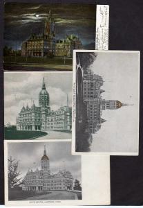 CT Lot 4 State Capitol HARTFORD CONN Postcards UDB PC's Connecticut