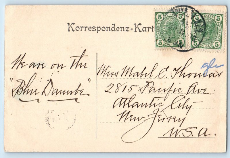 Vienna Austria Postcard Hotel Kahlenberg View from Afar c1910 Antique Posted