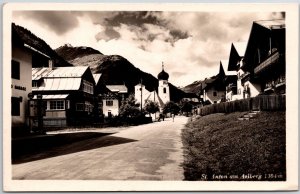 1950's St. Anton And Arlberg Village Residences Austria Real Photo Rppc Postcard