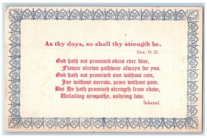 1911 As The Days So Shall Thy Strength Be Bible Verse Bridgeport CT Postcard