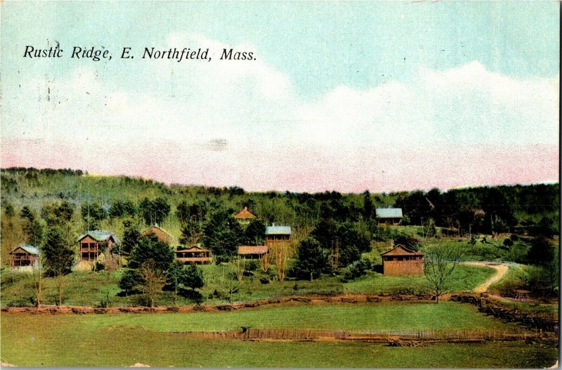 View Overlooking Rustic Ridge, East Northfield MA c1909 Vintage Postcard J22