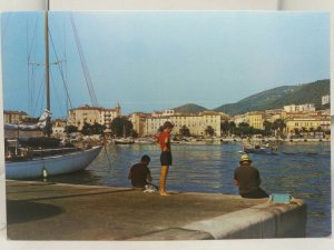 New Vintage Postcard The Port at Ajaccio Young Boy Watches Fishermen Corsica