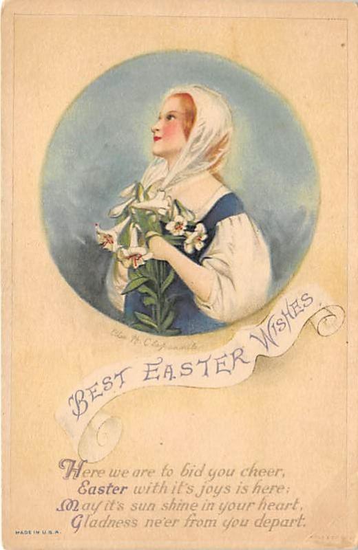 Ellen H Clapsaddle, Easter Greetings Holiday Writing on back 