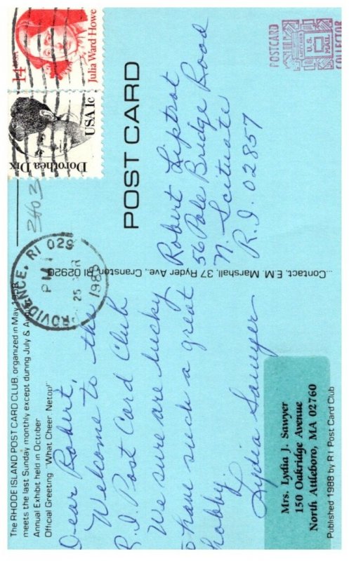 Rhode Island Post Card Club  1988
