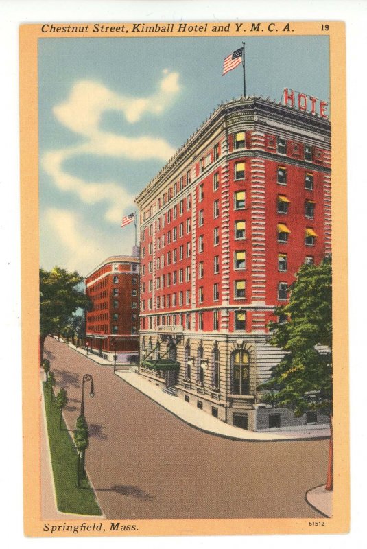 MA - Springfield. Hotel Kimball & YMCA on Chestnut Street