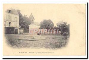 Pithiviers Old Postcard Statue of & # 39agronome Duhamel du Monceau (precurso...