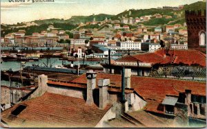 Vtg Genova Panorama Genoa Italy 1910s Old City View Postcard