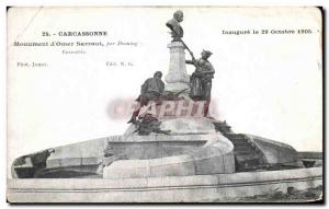 Old Postcard Carcassonne Monument of Omer Sarraut by Ducuing Together