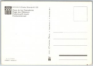 Rosas Costa Brava Spain Continental Postcard Fisherman's BeachBoats