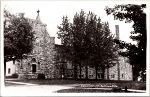 Real Photo Postcard Catholic Church in Hastings, Michigan