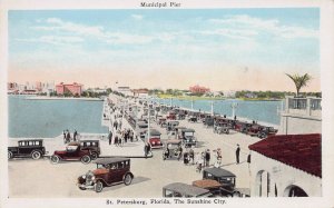 Municipal Pier, St. Petersburg, The Sunshine City, Florida, Early Postcard