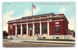 Postcard U. S. Post Office Building Pittsburg Kans. Kansas