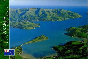 2~4X6 Postcards  Akaroa, New Zealand  HARBOUR~HOMES~SAILBOATS & AERIAL VIEW