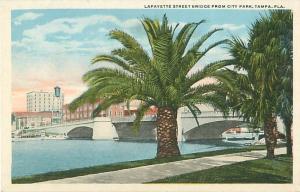 Tampa, Florida Lafayette Street Bridge from City Park White Border Postcard 
