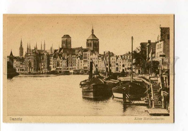 271085 POLAND DANZIG Gdansk Old Motley Harbor Vintage postcard