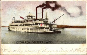 Postcard Excursion Steamer W.W.