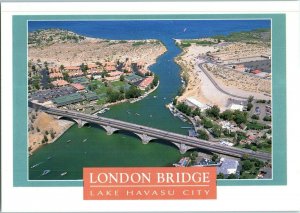 Aerial View Postcard London Bridge Lake Havasu City Arizona