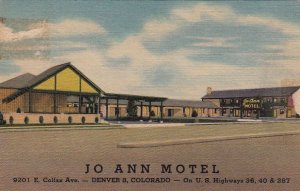 Postcard Jo Ann Motel Denver CO Colorado