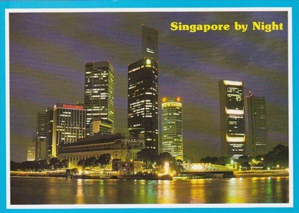 Singapore Financial Heart Skyline At Night