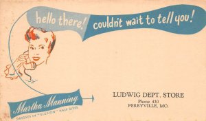 Perryville Missouri Ludwig Dept Store Martha Manning Dresses Ad PC AA88293